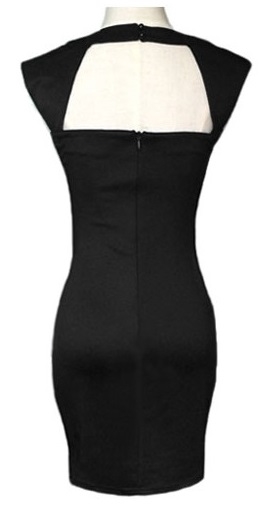 Sort kjole med speciel guld-bronze front